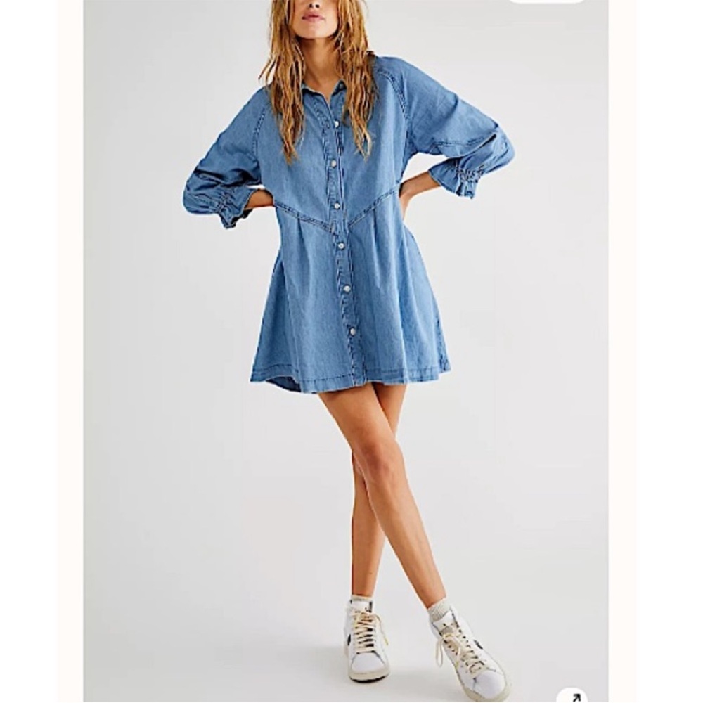 We the Free Hannah Denim Shirt Dress XS S
